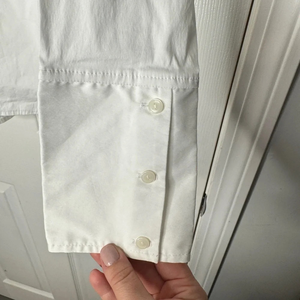 Halogen White Button Down Back Neck Tie Detailing… - image 7